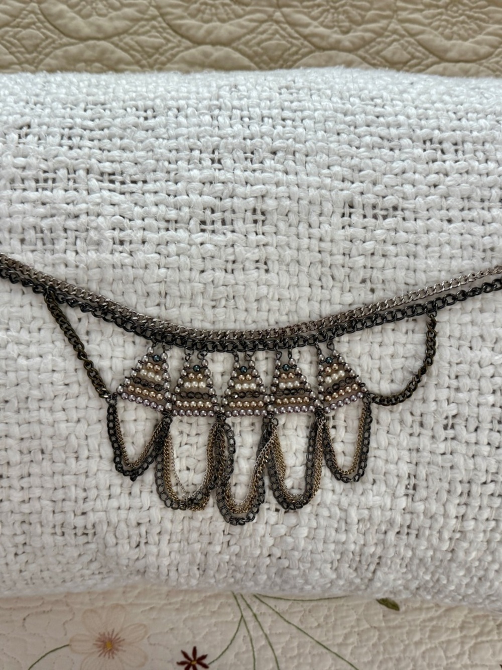 Vintage-Inspired Multi-Chain Gunmetal hip jewelry with Beaded Accents